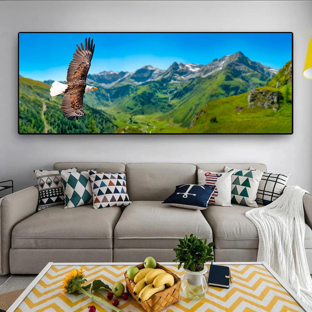 Животное Орел летит с крыльями горы холст картины плакаты и принты настенные художественные фотографии гостиная домашний декор без рамки