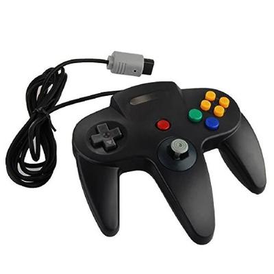 Геймпад для Nintendo 64 — длинная ручка нового типа — проводной контроллер с функцией вибрации и ударов — черный