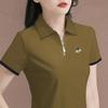 Polo Shirt Zipper Short-sleeved T-shirt Women's New Summer Lapel Casual Middle-aged Mother's Top