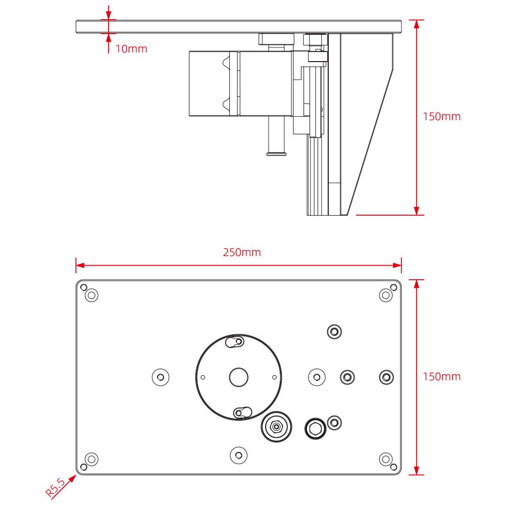 Allsome 65 мм Ultimate Woodworking Router Table Insert Inverted Router Lift для точного управления, алюминиевая монтажная пластина