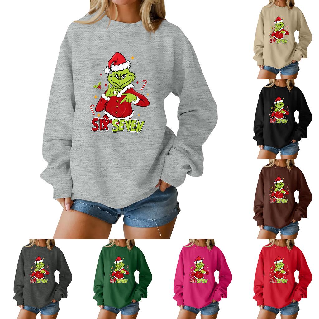 Christmas T-Shirts And Sweatshirts, Women'S Sweatshirts, Long-Sleeved Pullover Sweatshirts, Women'S Long-Sleeved Tops