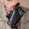 Leather Gloves Sheep Leather Goat Leather Genuine Leather Gloves Cashmere Smartphone Compatible Cold Protection Business Casual Commuting Suit