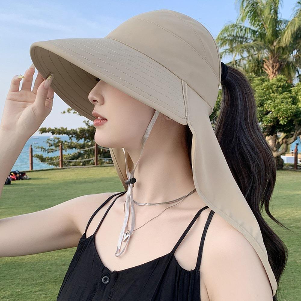 Дышащая шляпа от солнца с защитой шеи, пляжная кепка, модная шаль, солнцезащитная шляпа, для улицы