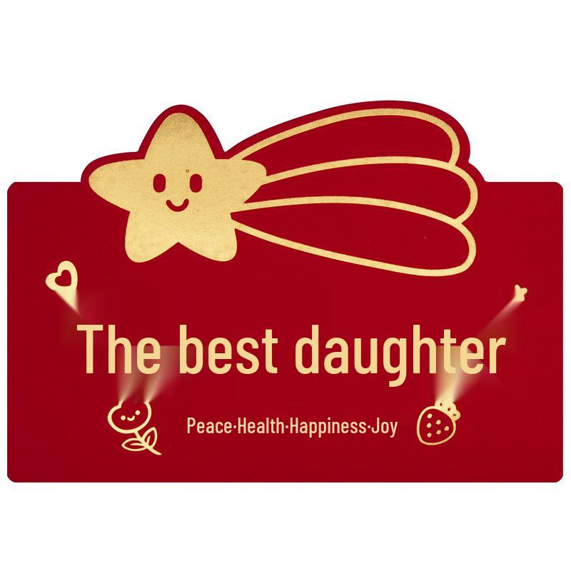 Красный конверт на Новый год 2026: День рождения малыша, Празднование полной луны, Праздничная открытка и подарочный пакет для дочери