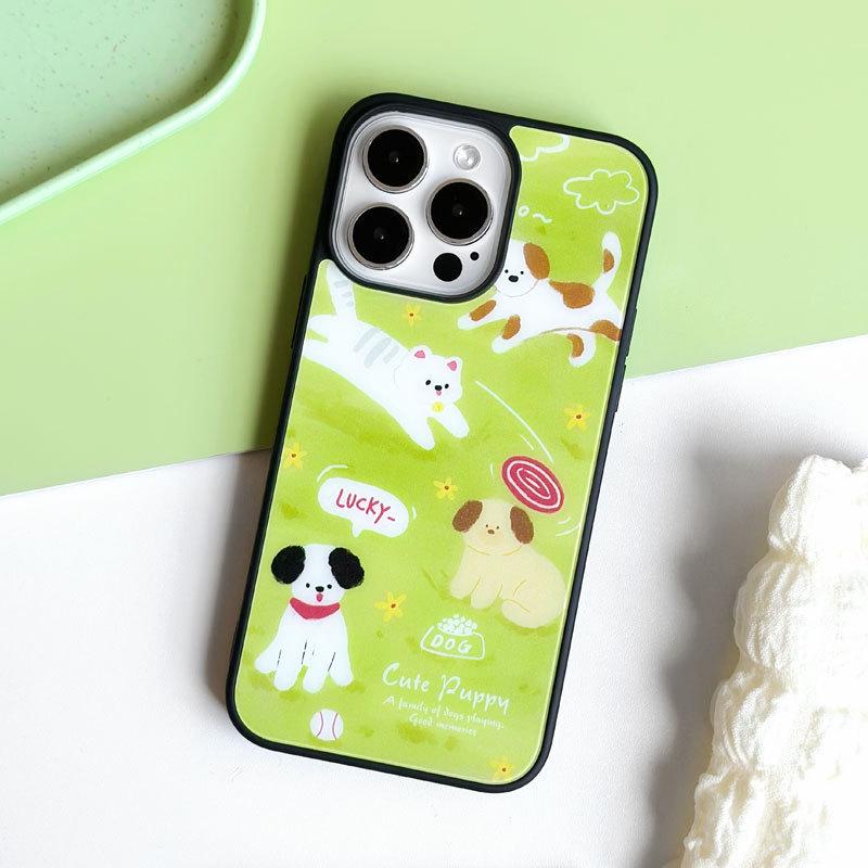 Zhitai Frosted Black Cartoon Case for iPhone 13 Pro/14/15/16 Pro Max