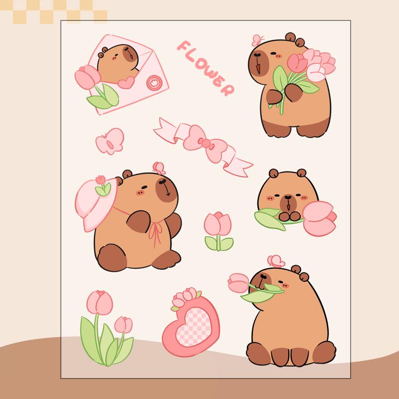 Наклейки с героями мультфильмов капибара: Милые наклейки для домашних животных и стаканов с водой своими руками для детей и девочек