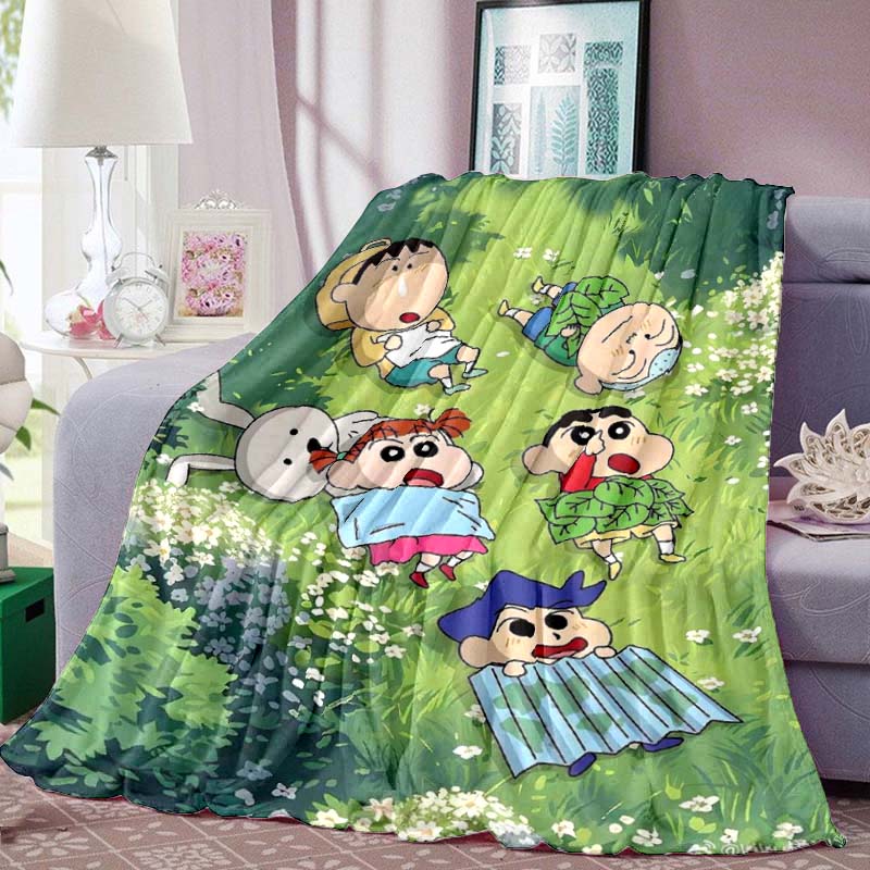 This Crayon Shin-chan cartoon blanket is made of warm and comfortable flannel and is suitable for bedrooms, sofas, beds, chairs,