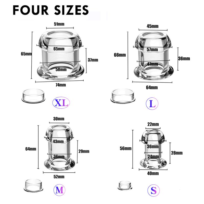 4 Sizes Transparent Hollow Anal Plug Dilator Silicone Butt Plug Speculum Peeking Anal Prostate Massage Sex Toy For Woman Men Gay