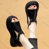 Comemore Thick Bottom Summer New Outside Wear Roman Sandals Female Fish Mouth Hollow Women's Shoes Casual Solid Sandalias Mujer