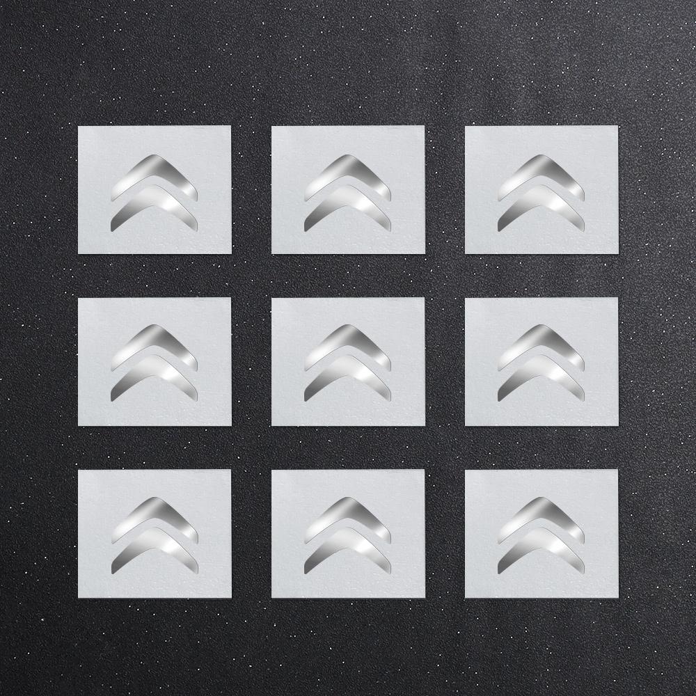 QQEP4 10Pcs Car Styling 3D Creative Nickel Emblem Car Interior Stickers Accessories For Citroen C4 Picasso Xsara C5 Aircross Cactus C1