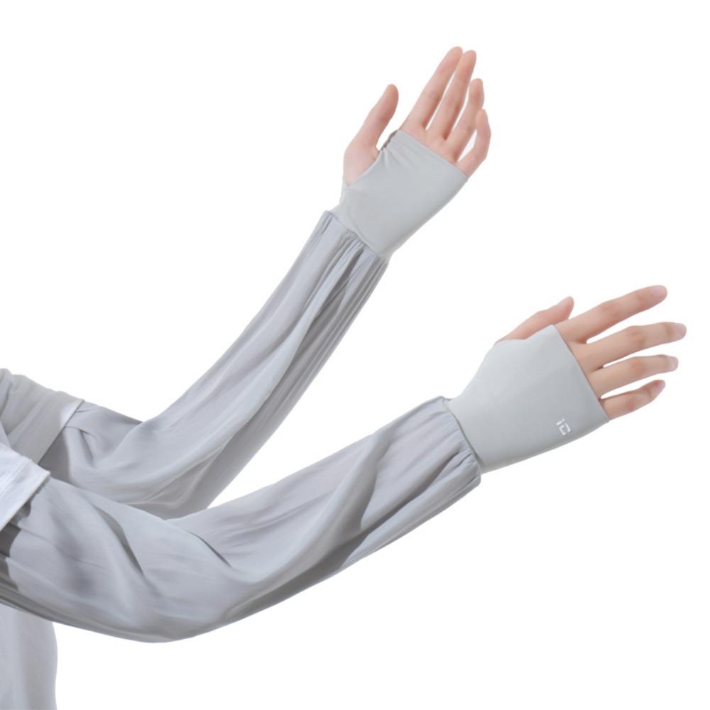 Flip-finger Ice Silk Sleeves Gloves Anti-UV Cycling Gloves Breathable Sunscreen Sleeve Outdoor