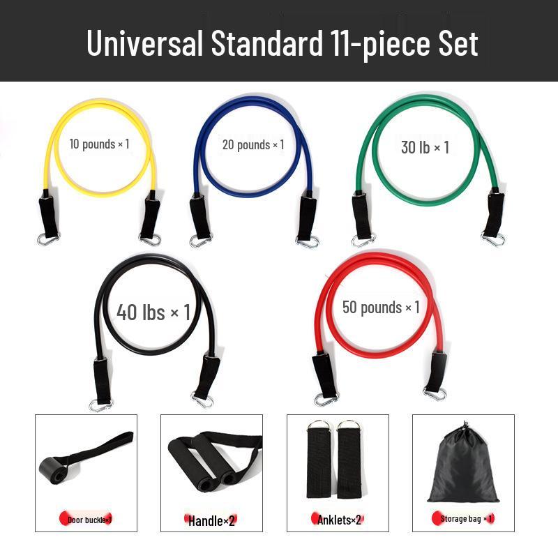 11-Piece Resistance Bands Set: Chest & Shoulder Exercise, Muscle Toning, Weight Loss, Stretching Equipment