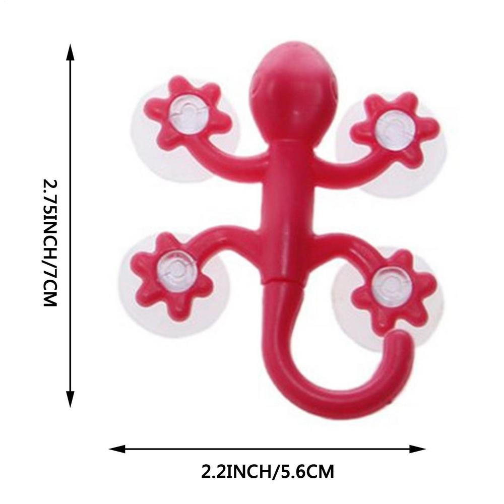 Wall Hook Hanger Gecko Hook with 4 Suction Cup Super Suction Cartoon Hook for Kitchen Bathroom Wall Hanger Decor