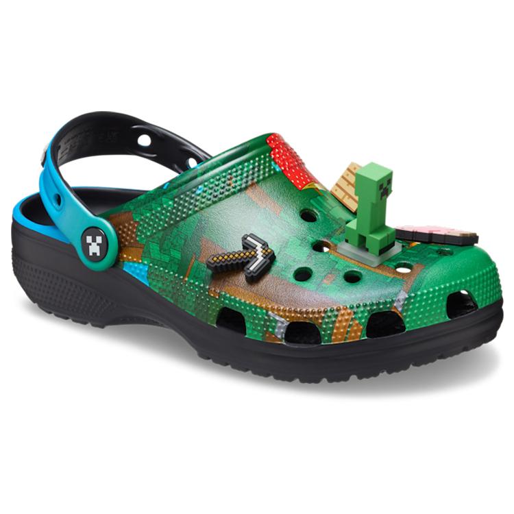 Minecraft x Crocs Classic Clog Темный лес Унисекс Кроссовки Зеленый Мульти 210829-90H