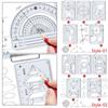 8PCS/Set Geometric Drawing Protractor Multi-function Mathematics Function Ruler  Students Gift
