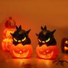 Realistic Pumpkin Candle Holder Black Cat LED Pumpkin Light Holiday Decor