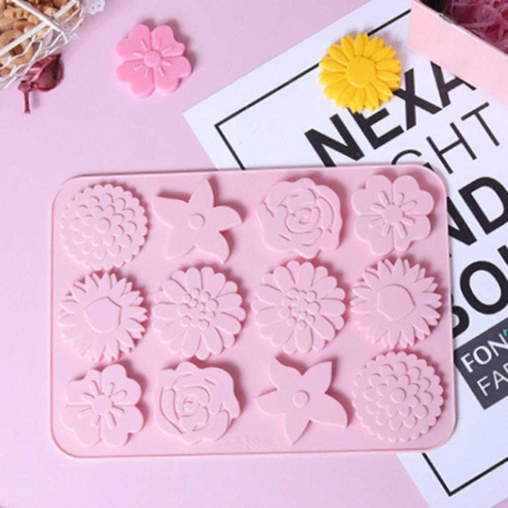 Многосекционная силиконовая форма для шоколада «Цветок», конфета, печенье, желе, форма для украшения торта, форма «Сделай сам», форма для мыла в виде цветка, форма для льда