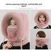 Windproof Hat for Women, Autumn and Winter Cycling, Keeping Warm and Ear Protecting. Outdoor One-piece Hood, Plush Scarf Mask