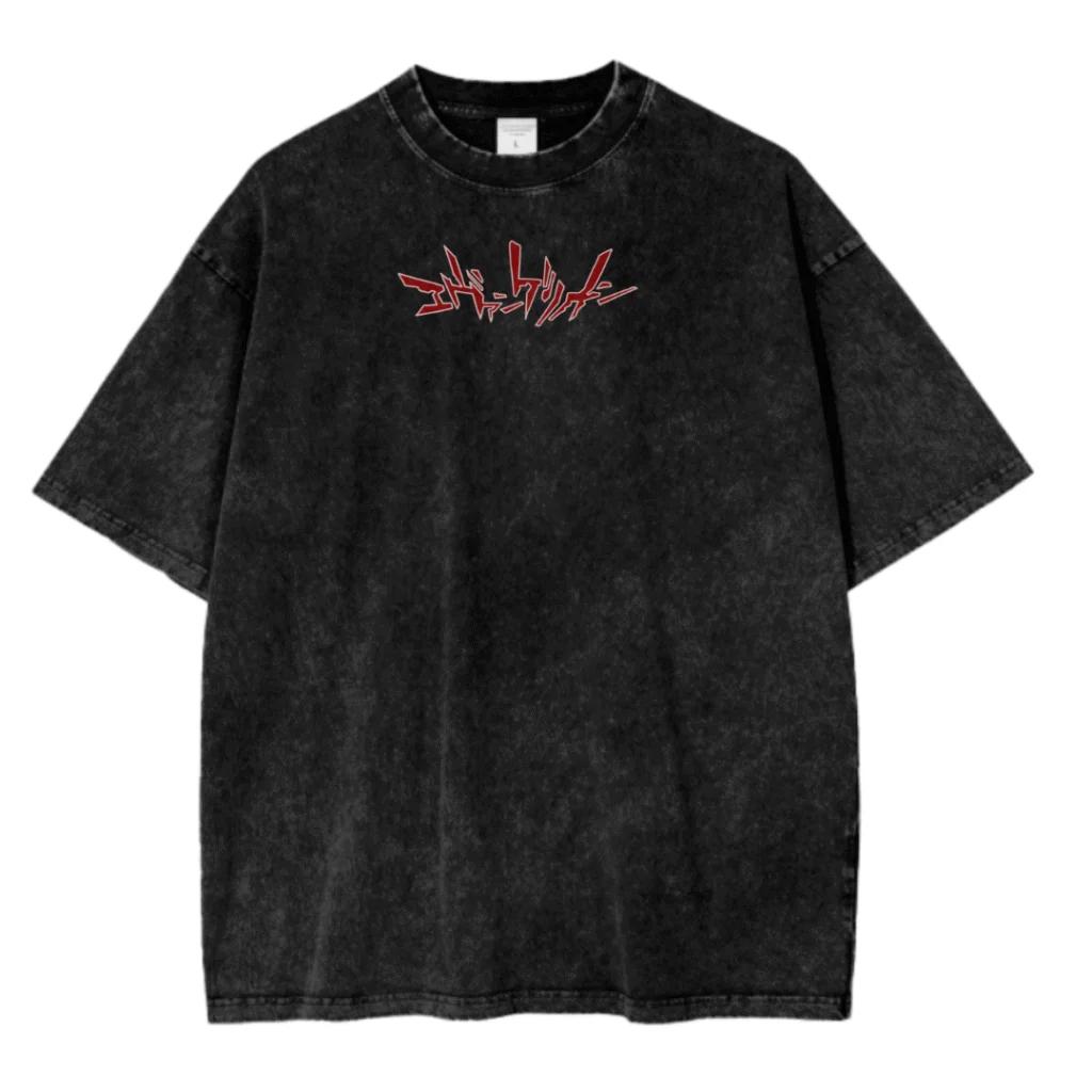 Новая футболка ACID WASH с принтом Neon Genesis Evangelion Мужская и женская Стиранная футболка Высококачественная Винтажная футболка Топ