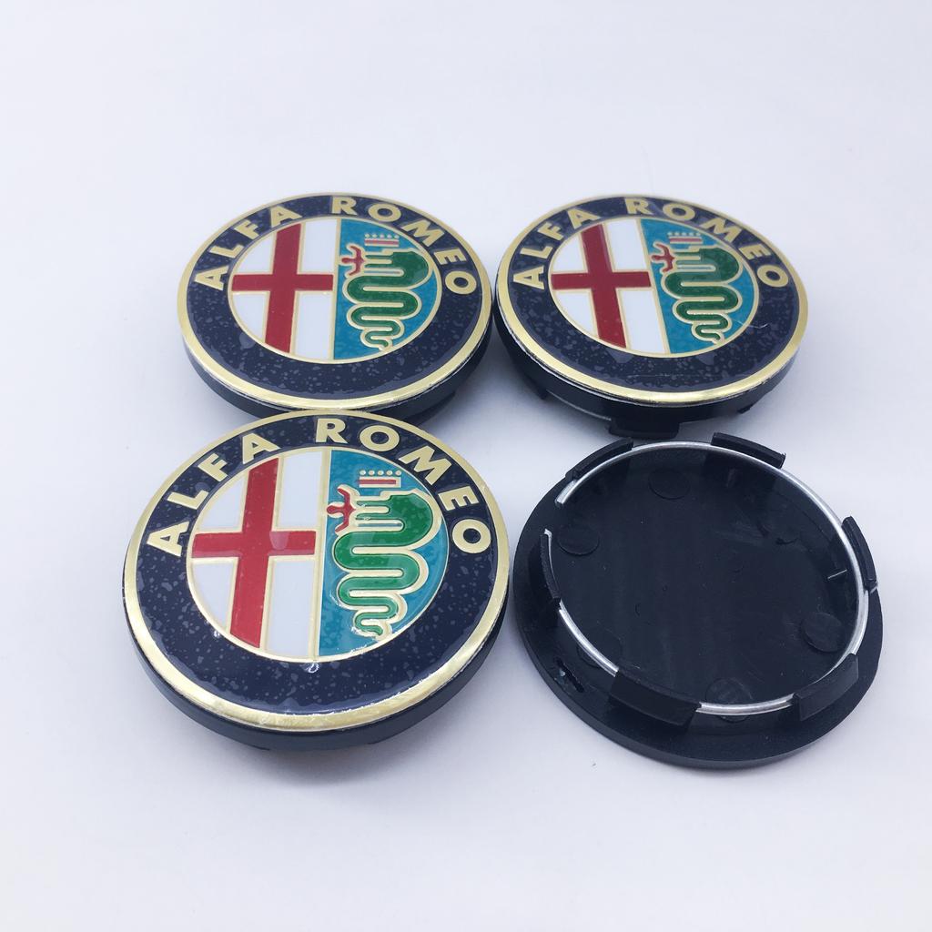 QCYZR1 4pcs 50MM new blakc For Alfa Romeo Giulietta GT Car Wheel Hub Logo Modification Wheel Hub Cover Decoration Mito Brera Giulia F1