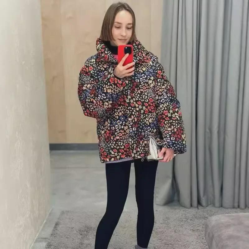 Autumn/Winter European & American Women's Casual Printed Cotton Jacket