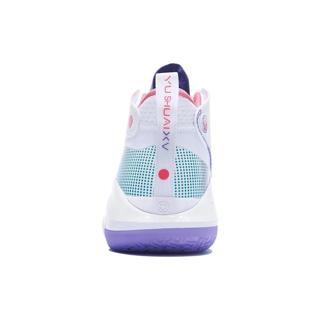 Li Ning YuShuai 15 Удобная амортизация Нескользящие Устойчивые к истиранию Высокие Баскетбольные кроссовки Мужские Белый Синий ABAR043-51