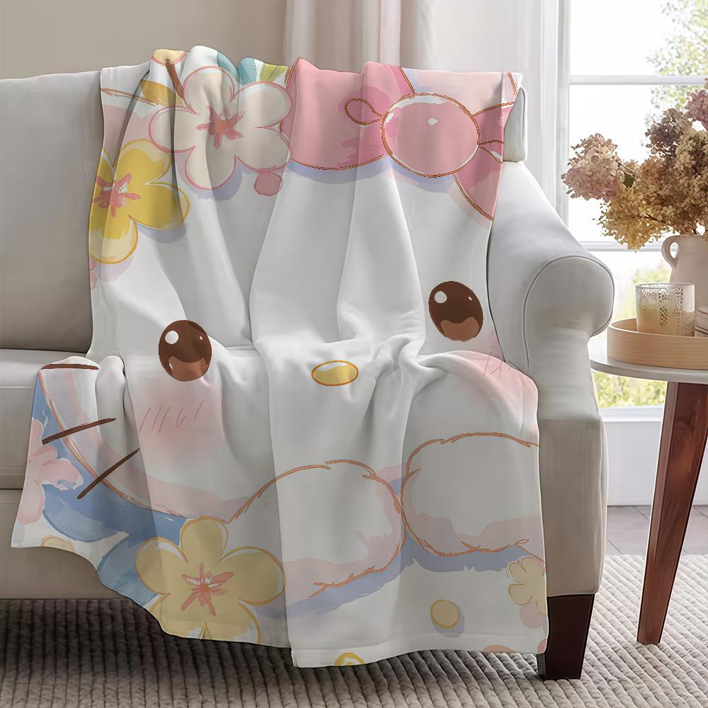 Blanket Throw Pink Super Cosy Plush Living H-Hello Room Sofa Couch SRO Childish Birthday K-Kitty Gifts