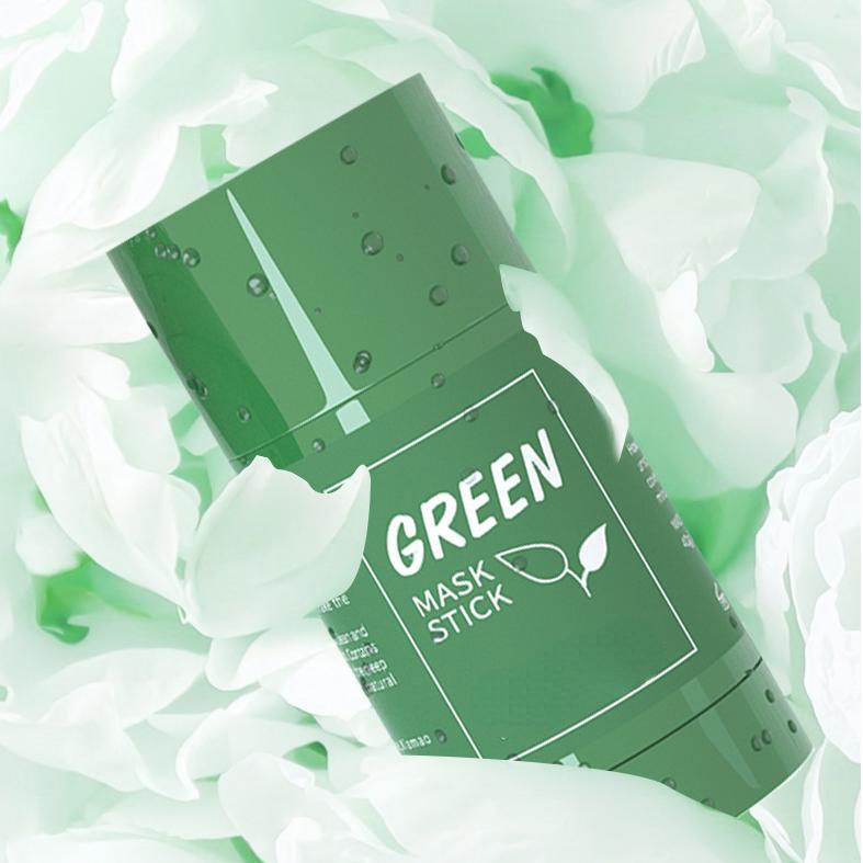 Green Tea Mask Stick Facial Cleanser for Deep Clean Pore Green Tea Mask Whiten Skin