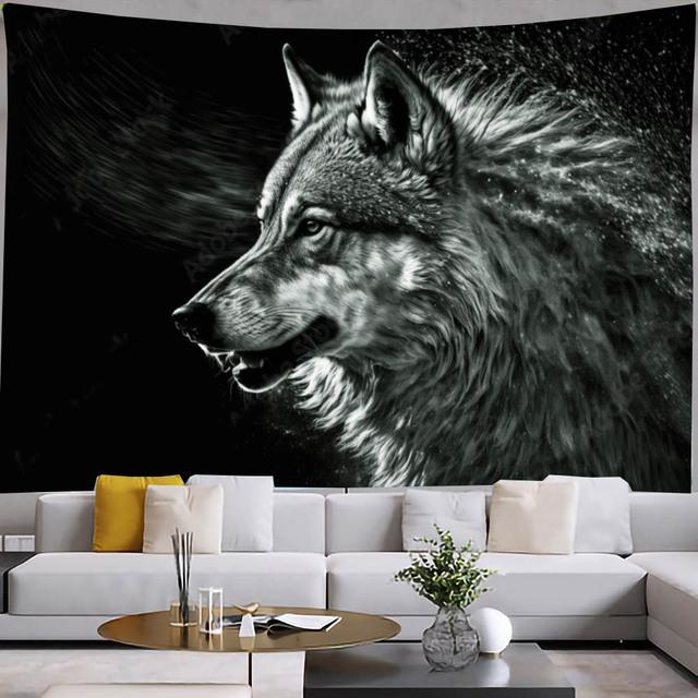 Гобелен с животными, настенный гобелен для спальни, лев, тигр, жираф, лиса, гобелены, декор для гостиной, эстетический декор, искусство хиппи