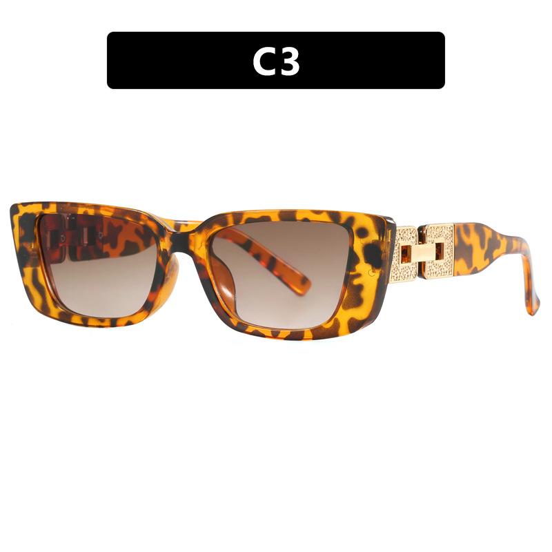 Женские солнцезащитные очки Trend Cat Eye Narrow Frame Chain Legs Sunglasses Women Vintage Small Square Men Sunglasses Outdoor UV400