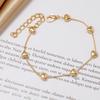 Simple Heart-Shaped Gold Women Jewelry Bracelet Bangle Chain Female Birthday Gift