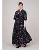 GREEDILOUS Multi-Shape Print Neck Shirred Maxi Dress