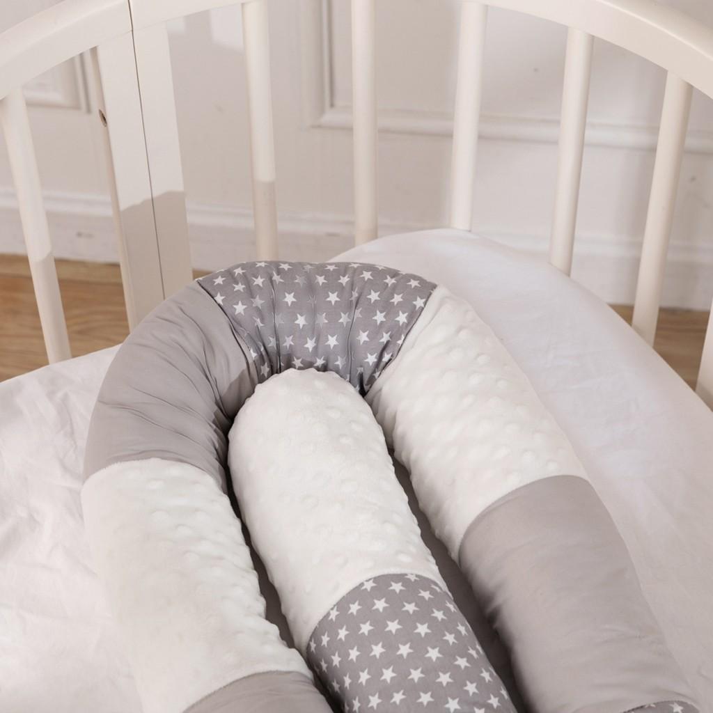 Хлопковый универсальный детский противоударный бампер для сна в кроватке соответствующего цвета