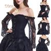 St. Wedding Women Off Shoulder Long Sleeve Lace Up Waist Training Overbust Corset