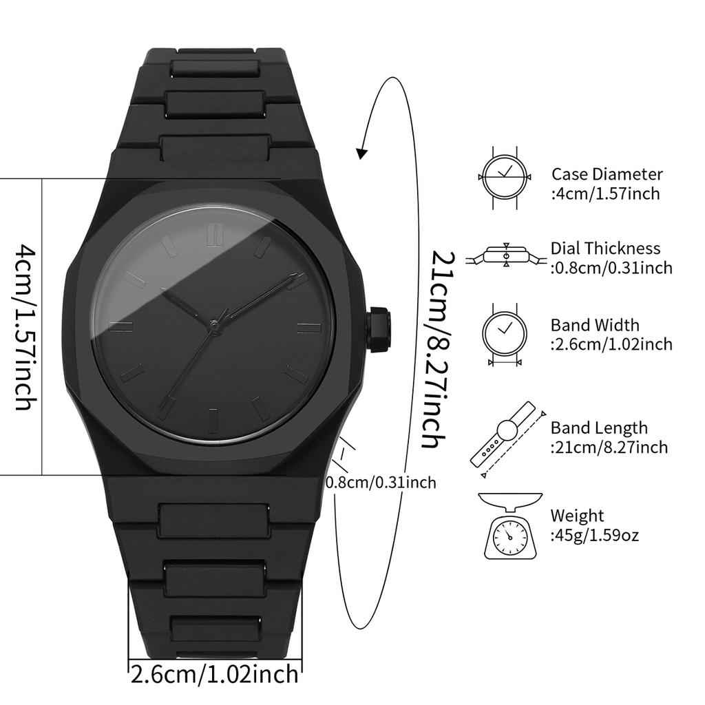 Casual Plastic Band Men Watches Simple Dial Business Wristwatch For Mens Clock Reloj Hombre