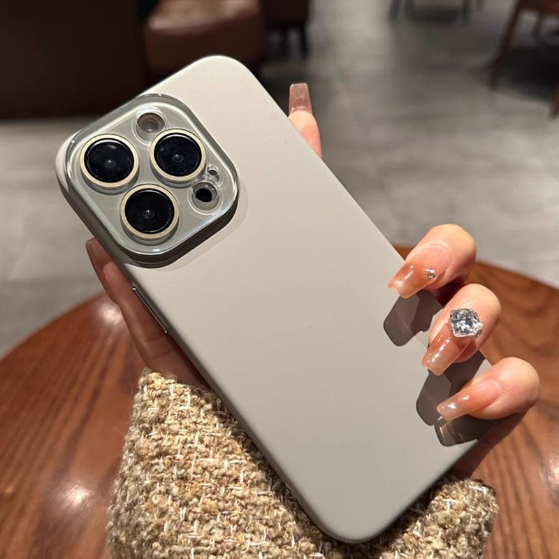 Натуральный титановый чехол для телефона For Iphone 16 15 14 13 12 11 pro max plus Жесткая задняя крышка из ПК Чехол-бампер Защита камеры с объективом