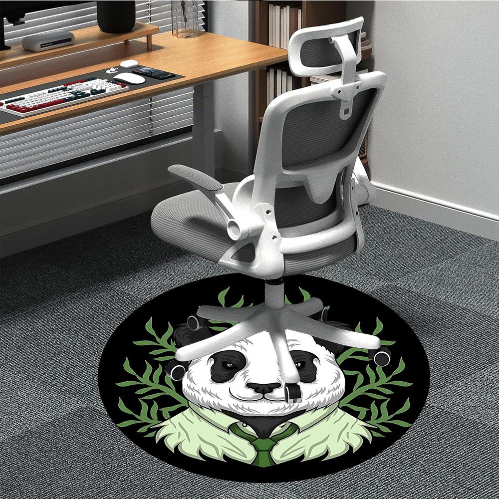 1pc Panda Bamboo Office Round Area Rug, Indoor Mat Suitable For Office, Under Office Chairs Bedroom Living Room Home Decor, Room Deco