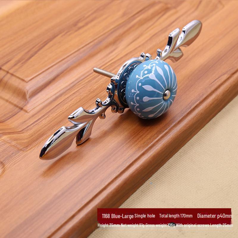 Китайская пасторальная керамическая круглая ручка, расписанная вручную, для тумбочек или ящиков