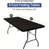 Rectangle Table Cloth Cover, Waterproof Polyester Elastic Fitted Tablecloth, Fits for 6 Foot Folding Tables ( 30" X 72")