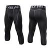 Men Cropped Trousers Running Leggings Fitness Cycling Training Joggers Home Gym Compression Tights 3/4 Short Pants