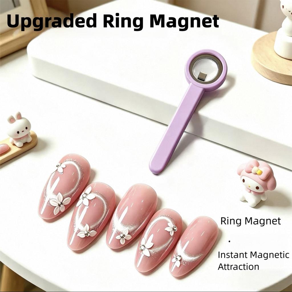 MIANEL New Upgrade 3-Second Hollow Cat Eye Magnet Strong Power Ring Magnet Fast Black Hole Effect for Magnetic Nail Art Beginner