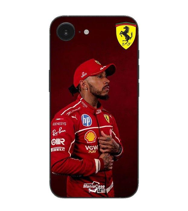 Coque Maniacase Pour Iphone 16E Lewis Hamilton - Official Ferrari Wallpaper