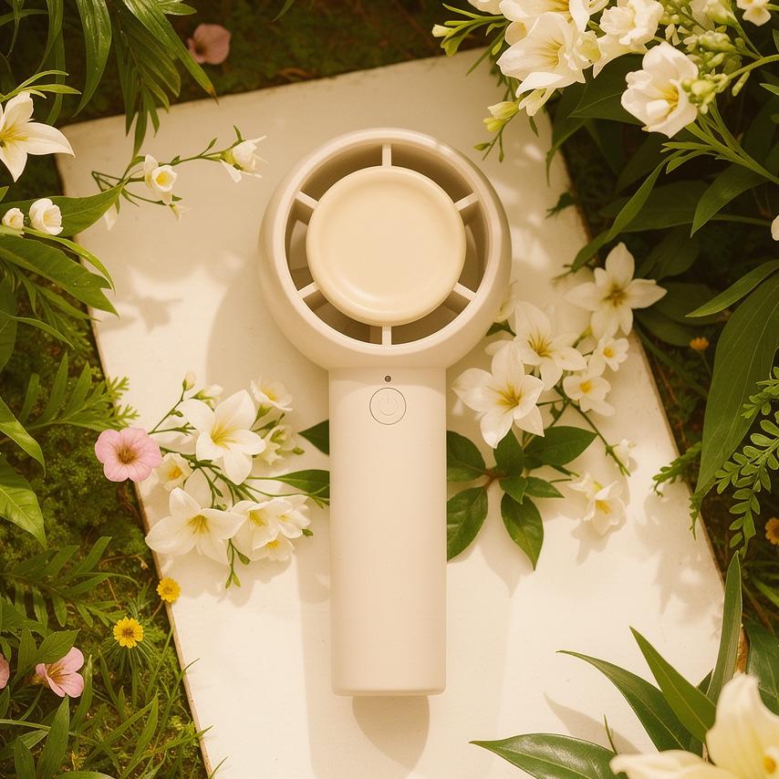Portable Cartoon Fan: USB Rechargeable Silent Mini Fan with Phone Holder & Strong Wind Power