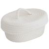 Nordic Simple Style Covered Rope Storage Box Desktop Snacks Toy Cosmetics Basket Khaki Color with Cover Baskets Woven Lids Round