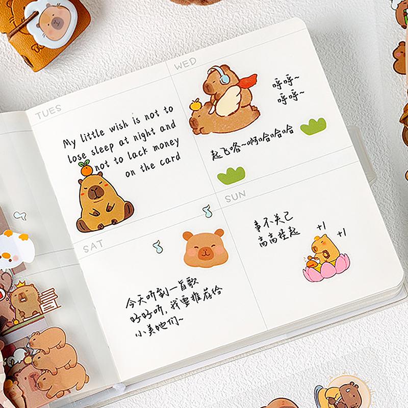 6 шт. в упаковке водонепроницаемые наклейки капибара декоративные детские наклейки принадлежности для скрапбукинга симпатичные наклейки упаковка украшение для дневника