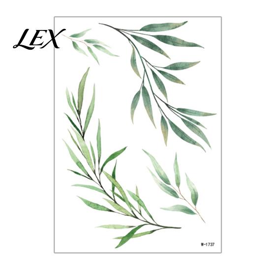 Event Makeup Tattoos Fake Vine Tattoos, Waterproof Leaf Temporary Stickers, Green Plant Fun Family Tattoo Stickers Ivy Body Art for Women Girls, Boho