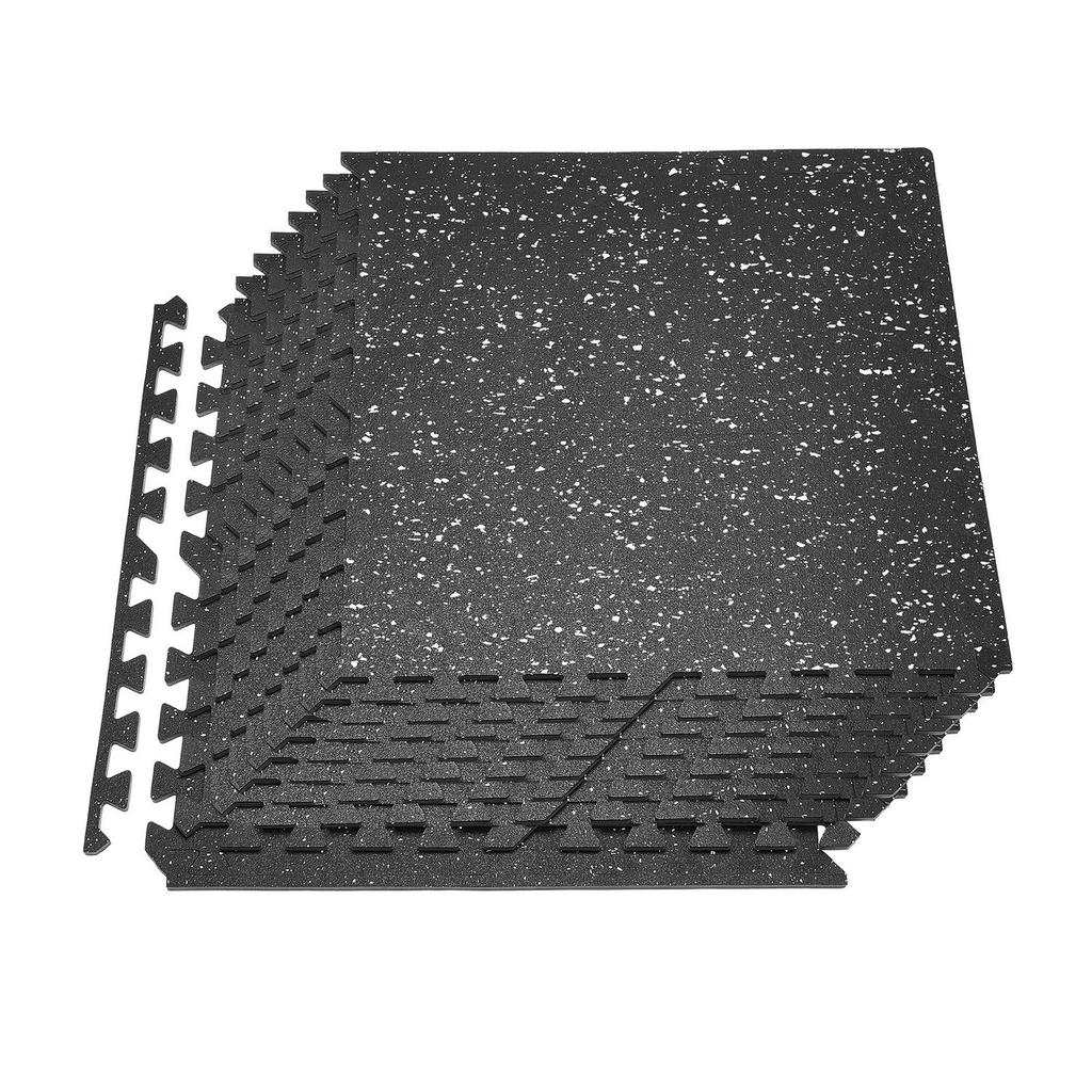 Puzzle Exercise Mat, 12 PCS Fitness Equipment Mats, 610 x 610 x 10 mm, High-Density EVA Foam Mat Set, Interlocking Rubber Soft Tiles, Protective Floor