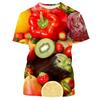 Fresh Fruit Berry Pattern Men's T-shirt Casual Men's Soft Loose Short Sleeved Clothing Fashionable Street Wear Fun Round Neck Tops