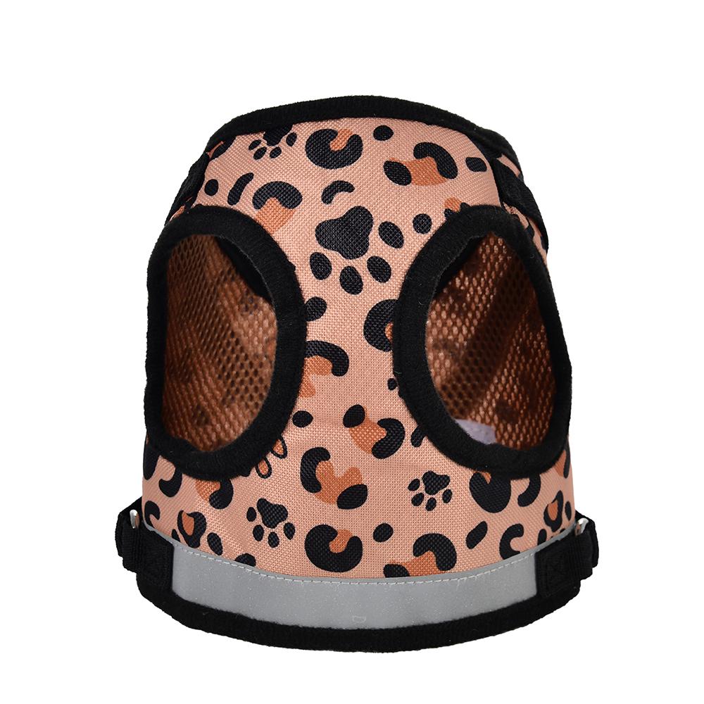 Pet Dog Harness Leash Set For Small Medium Dogs Reflective No Pull Mesh Puppy Cats Harness Vest Leopard Print Outdoor Chihuahua Pug Accessories