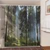 Misty Forest Nordic Style Shower Curtains Set With Hooks Waterproof Green Natural Landscape Home Decoration Bathroom Curtain New